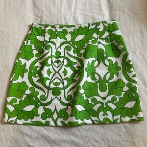 Green and White Patterned Women's Skirt